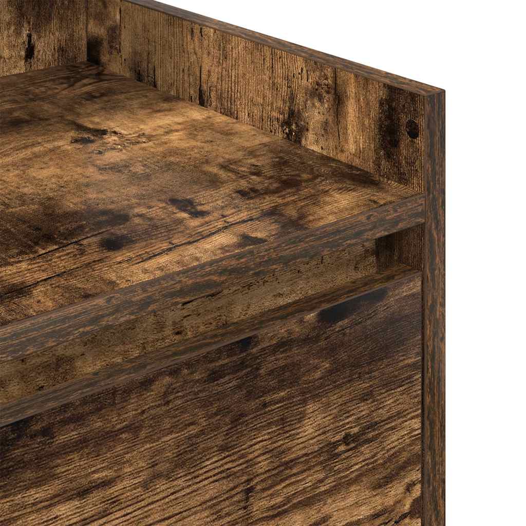 Nattbord med 2 skuffer røkt eik 38x34x80 cm