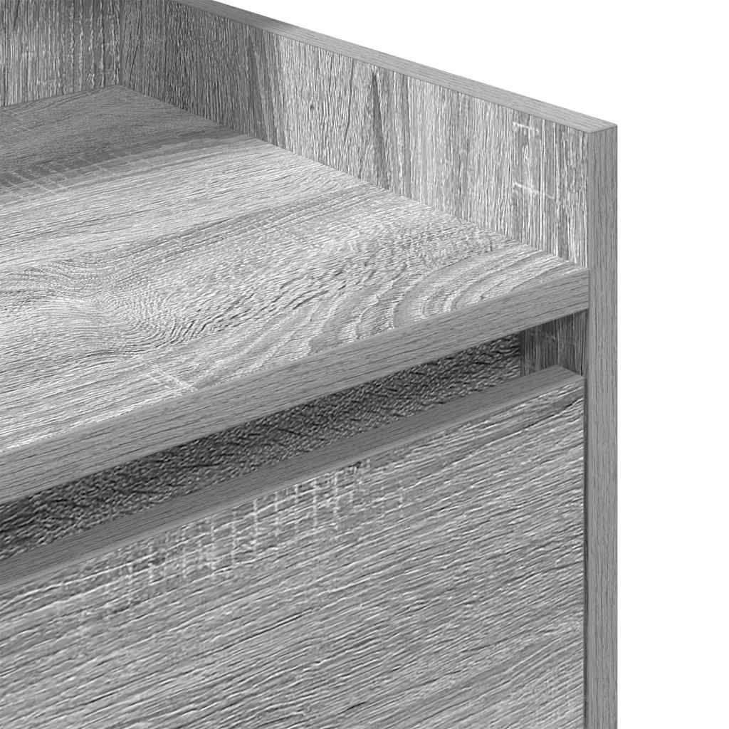 Nattskap med 2 skuffer 2 stk grå sonoma 38x34x80 cm