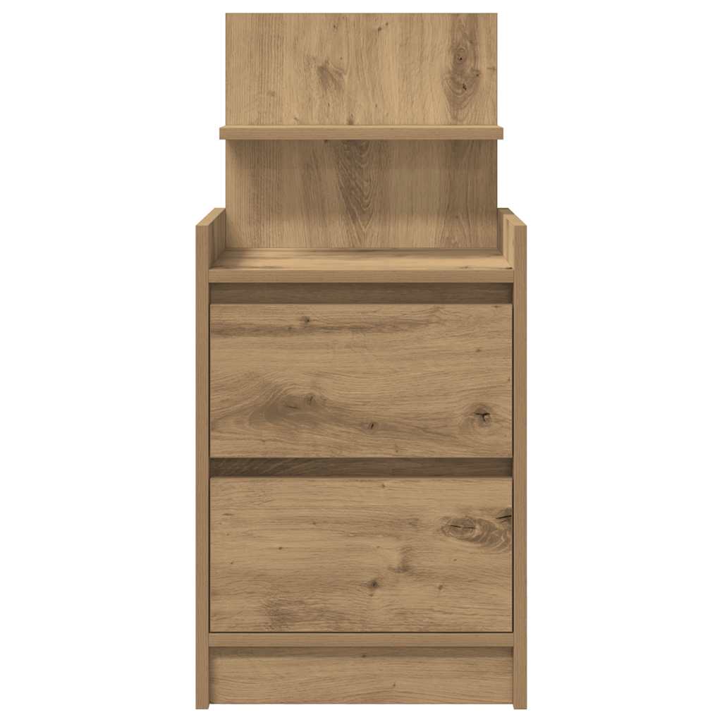 Nattbord med 2 skuffer artisan eik 38x34x80 cm