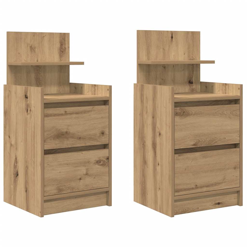 Nattskap med 2 skuffer 2 stk artisan eik 38x34x80 cm