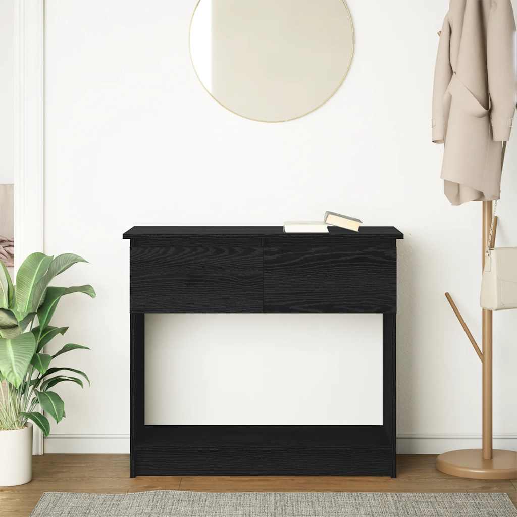 konsollbord med skuffer svart 85,5x38,5x74,5 cm