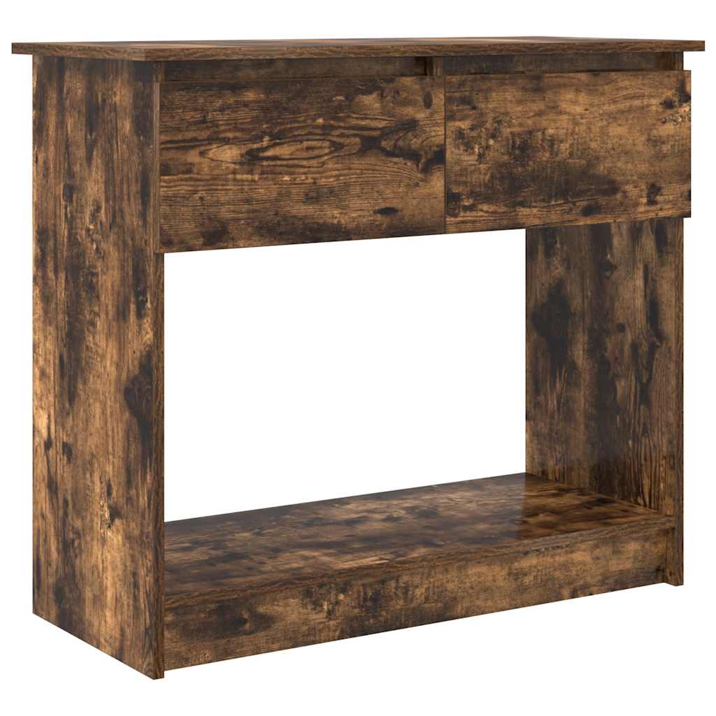 konsollbord med skuffer røkt eik 85,5x38,5x74,5 cm