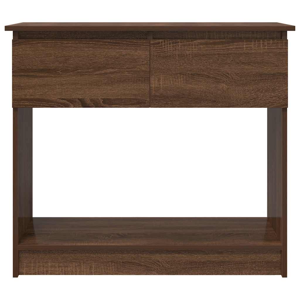 konsollbord med skuffer brun eik 85,5x38,5x74,5 cm