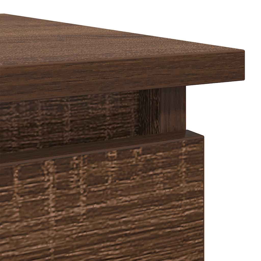 konsollbord med skuffer brun eik 85,5x38,5x74,5 cm