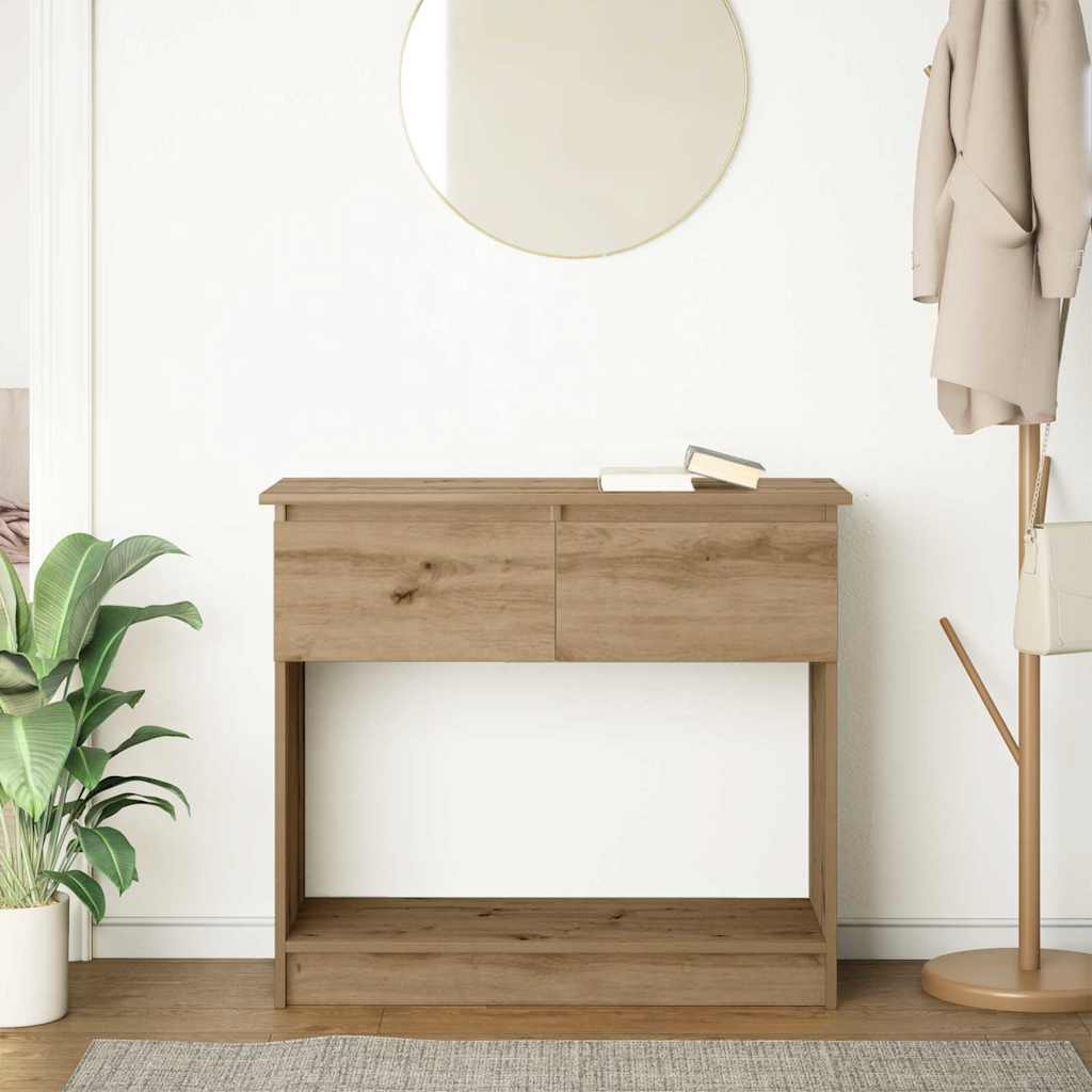 konsollbord med skuffer artisan eik 85,5x38,5x74,5 cm