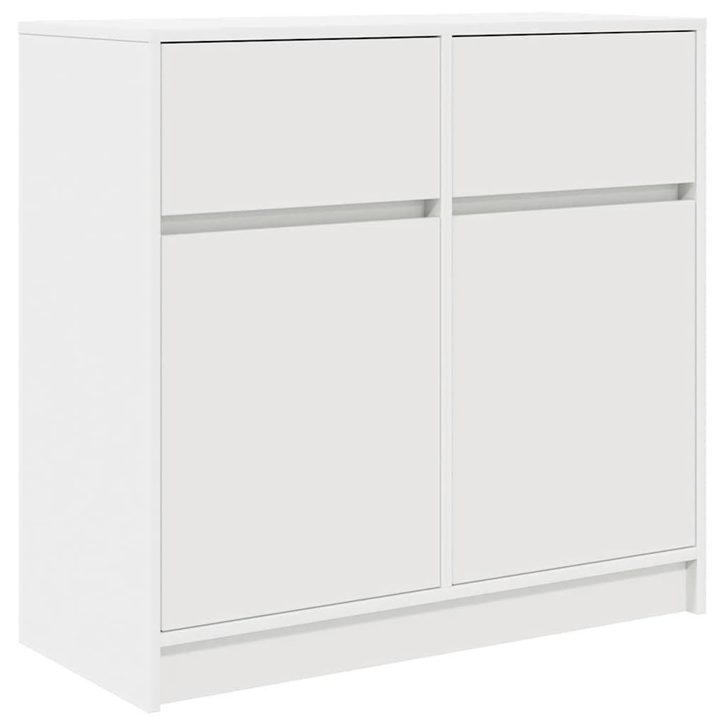 Skjenk med skuff hvit 80x34x76 cm konstruert tre