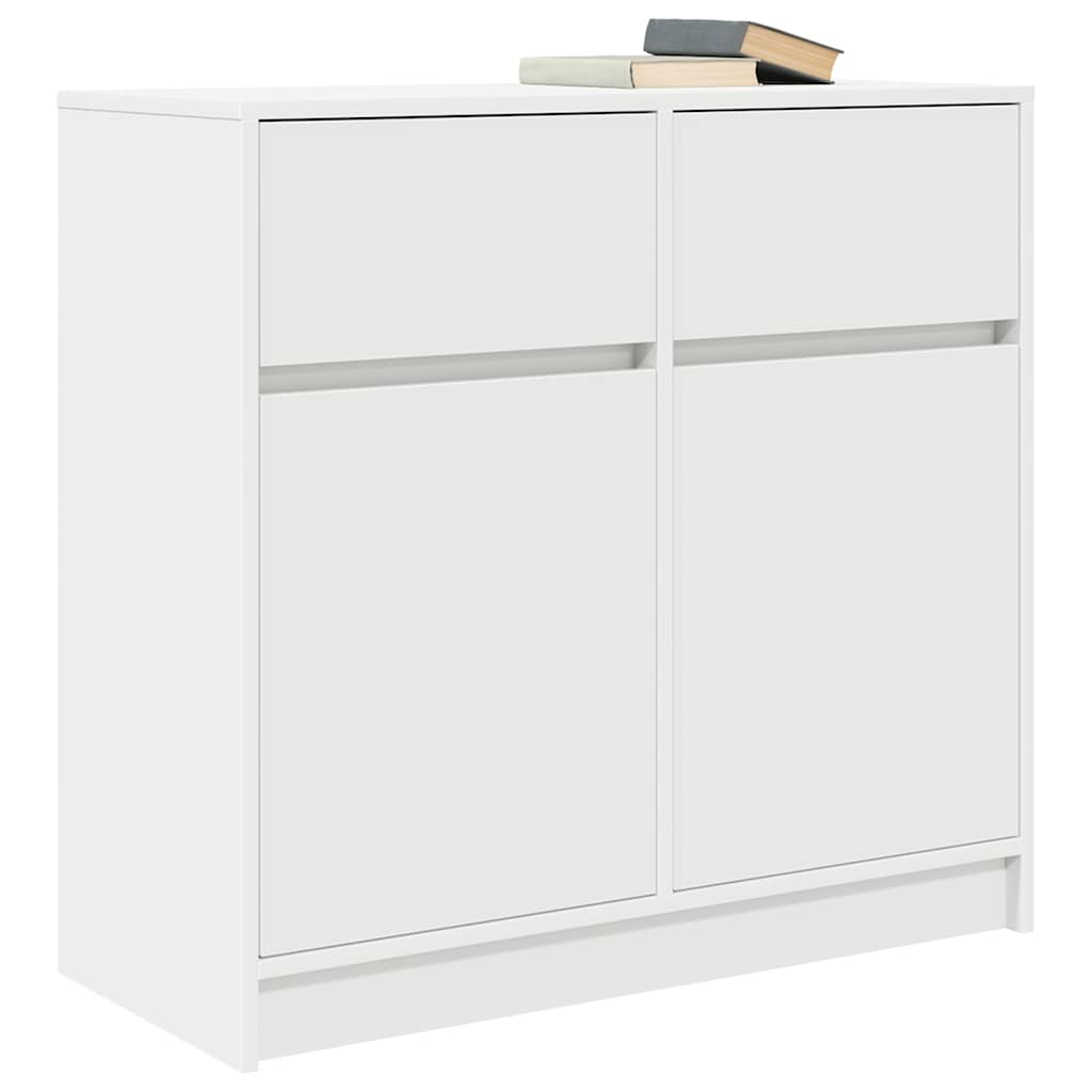Skjenk med skuff hvit 80x34x76 cm konstruert tre