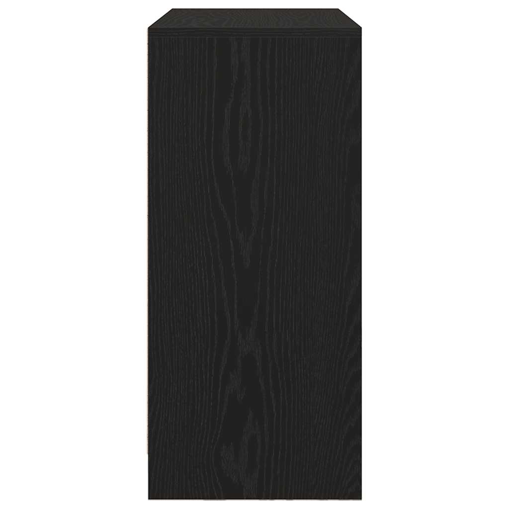 Skjenk med skuff svart eik 80x34x76 cm konstruert tre