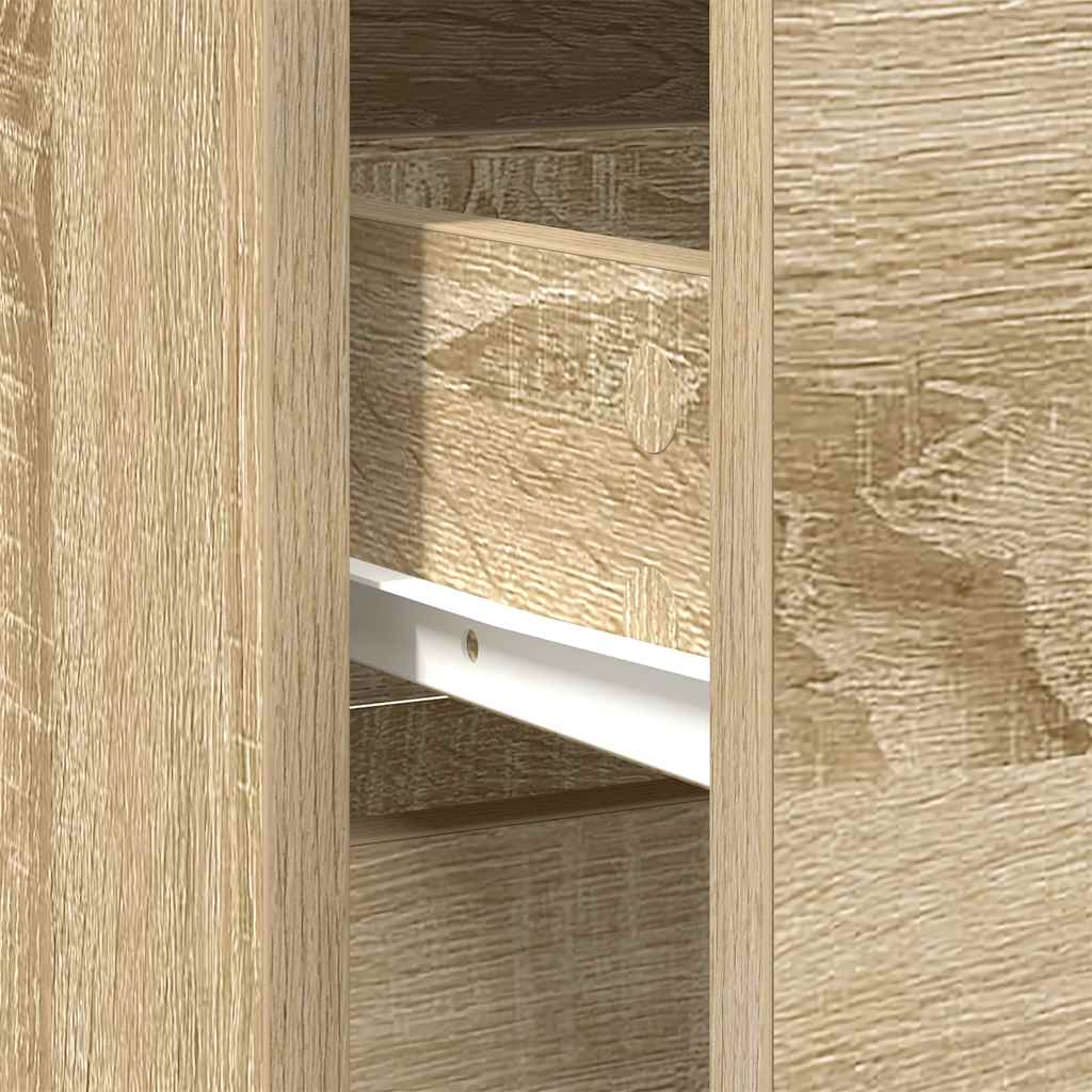 Skjenk med skuff sonoma eik 80x34x76 cm konstruert tre