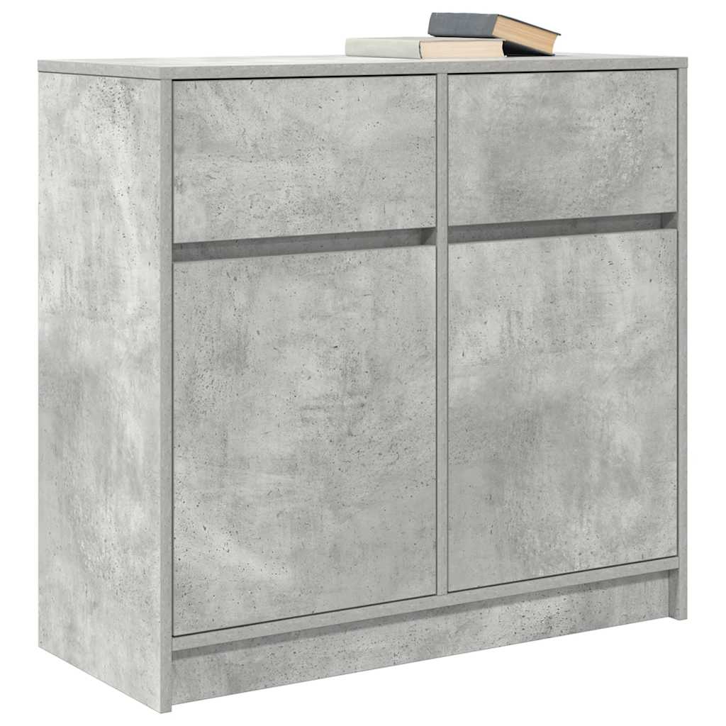 Skjenk med skuff betonggrå 80x34x76 cm konstruert tre
