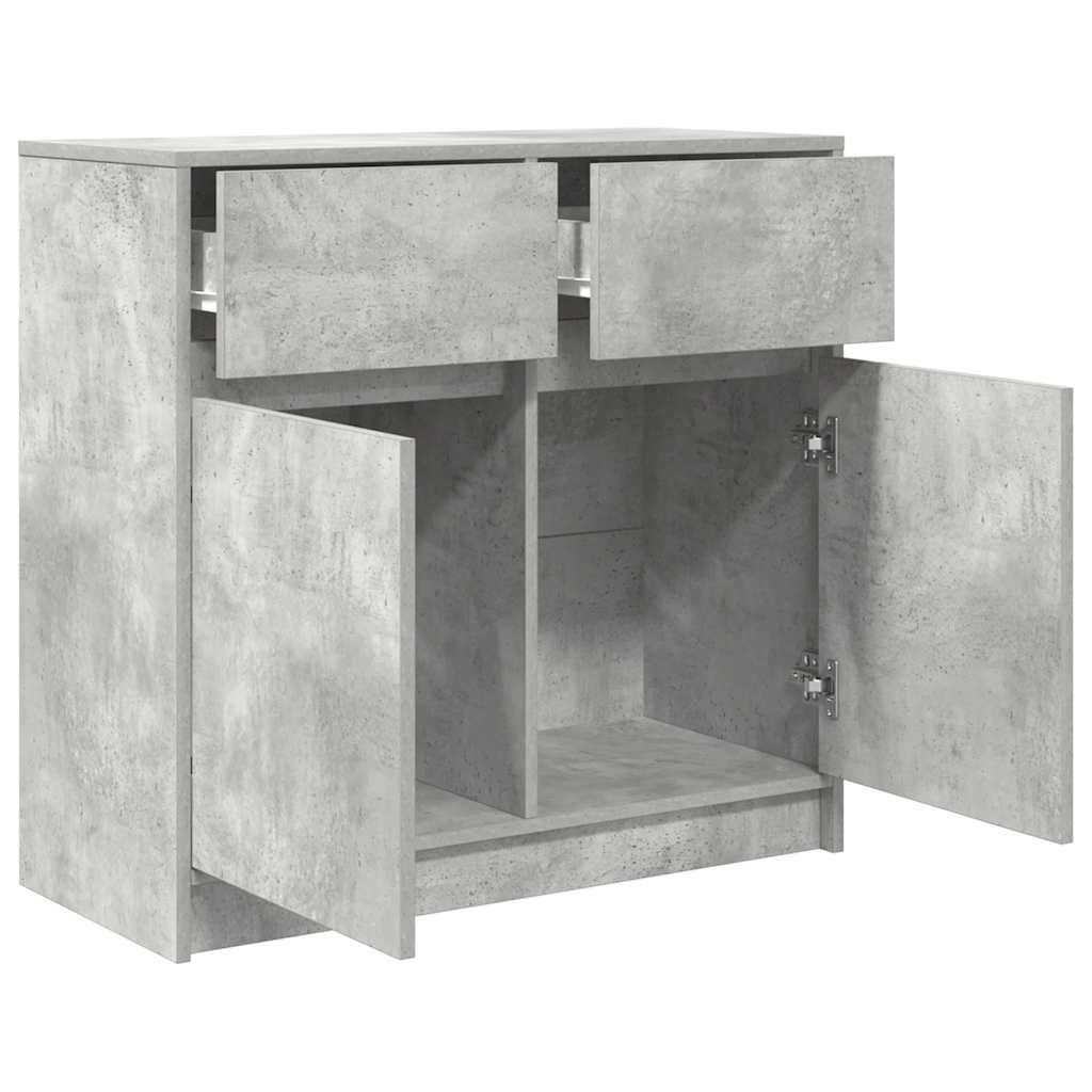 Skjenk med skuff betonggrå 80x34x76 cm konstruert tre