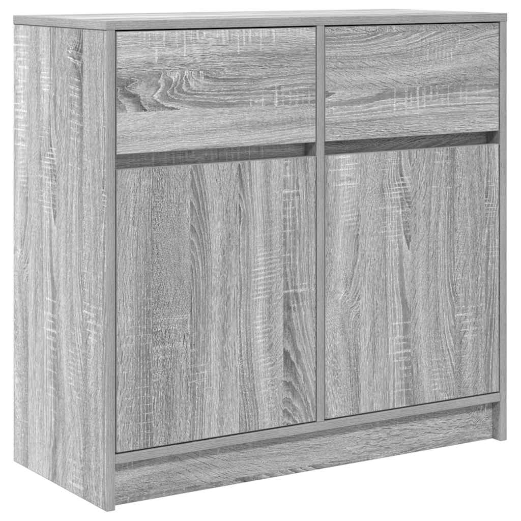 Skjenk med skuff grå sonoma 80x34x76 cm konstruert tre