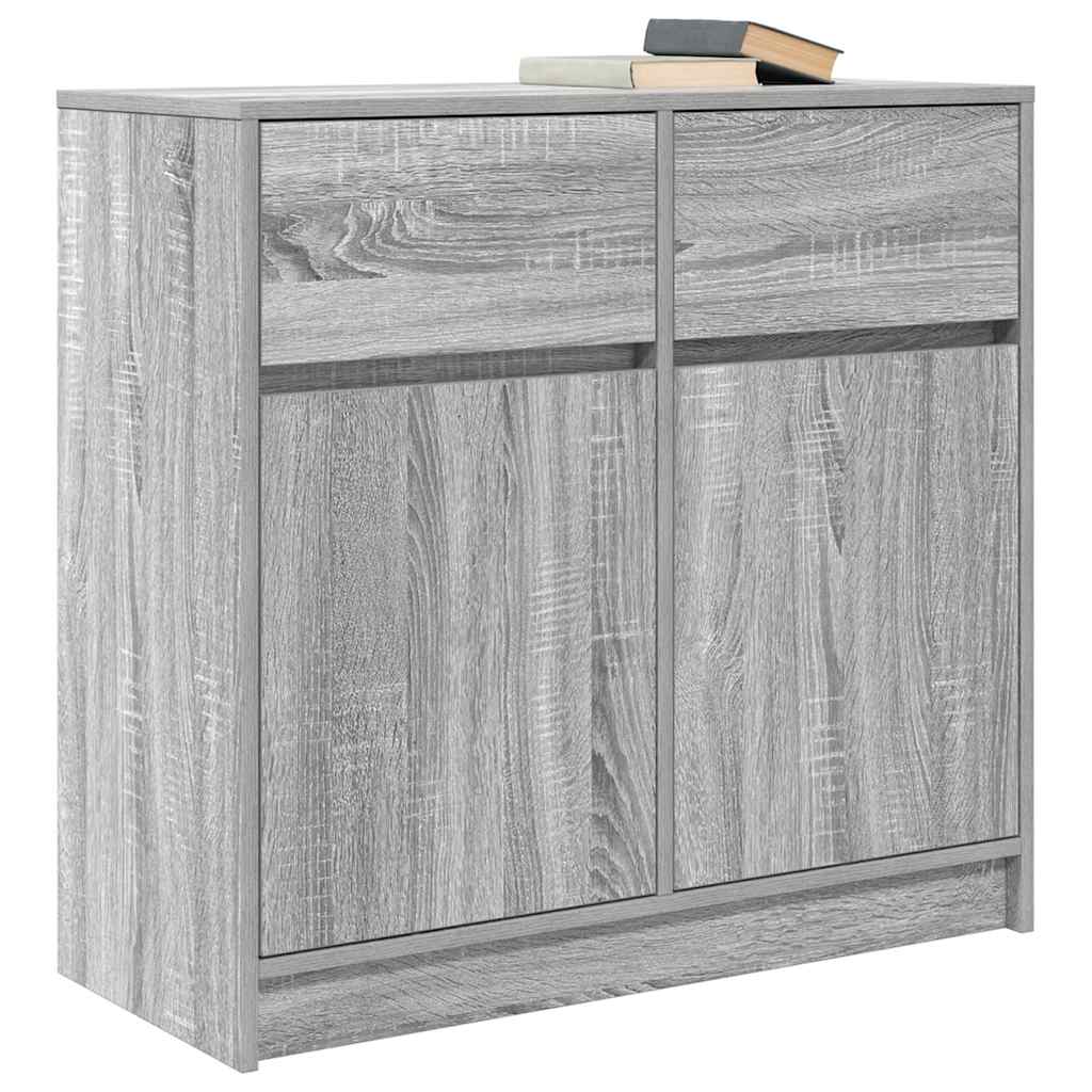 Skjenk med skuff grå sonoma 80x34x76 cm konstruert tre