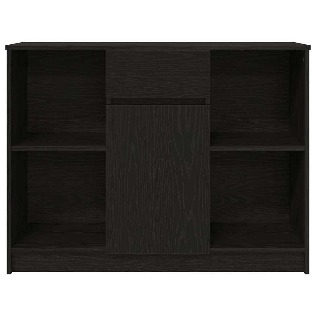Skjenk med skuff svart eik 101x35x76 cm konstruert tre