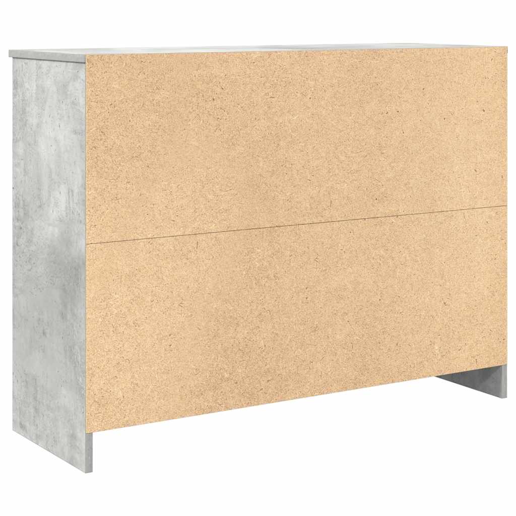 Skjenk med 6 skuffer betonggrå 101x35x76 cm sponplate