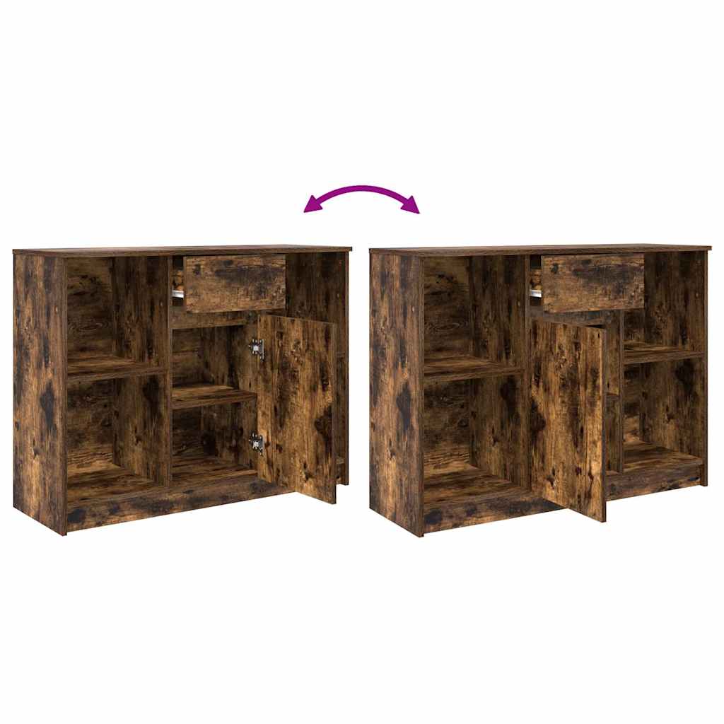 Skjenk med 3 skuffer røkt eik 101x35x76 cm konstruert tre