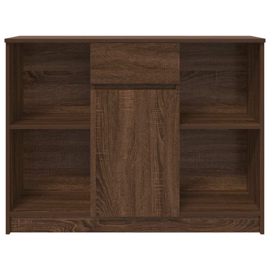 Skjenk med 6 skuffer brun eik 101x35x76 cm konstruert tre
