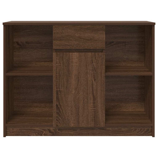 Skjenk med 6 skuffer brun eik 101x35x76 cm konstruert tre