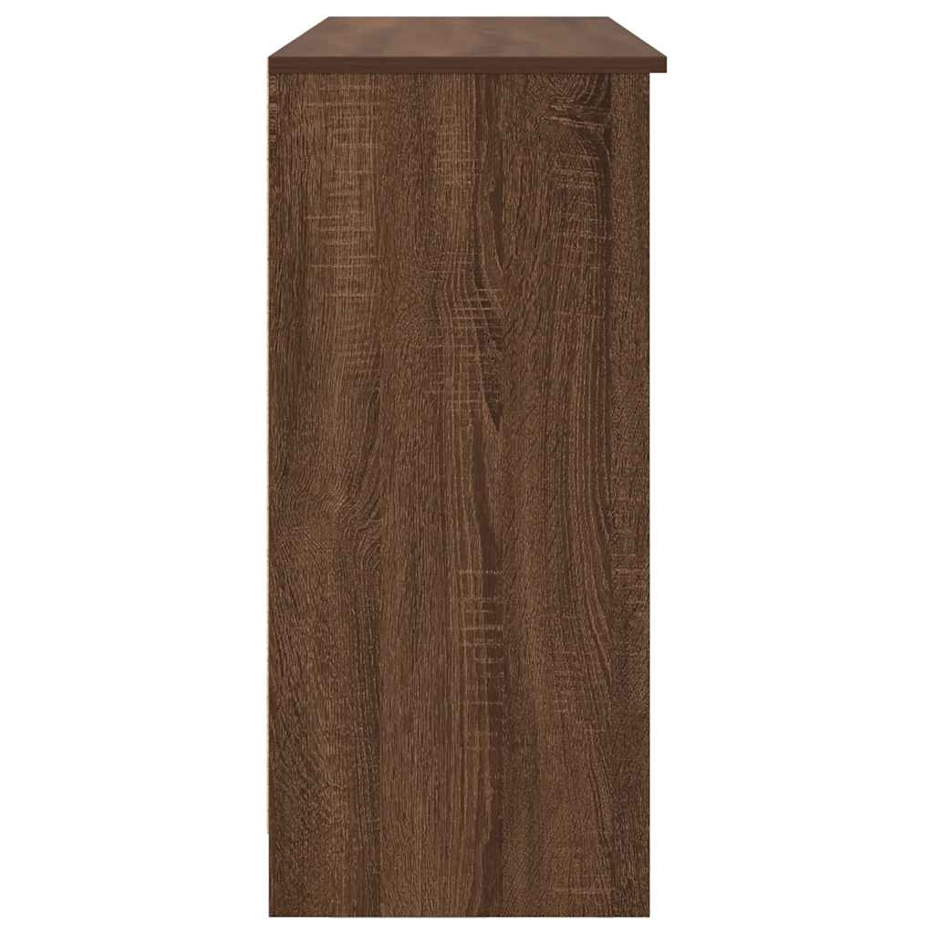 Skjenk med 6 skuffer brun eik 101x35x76 cm konstruert tre