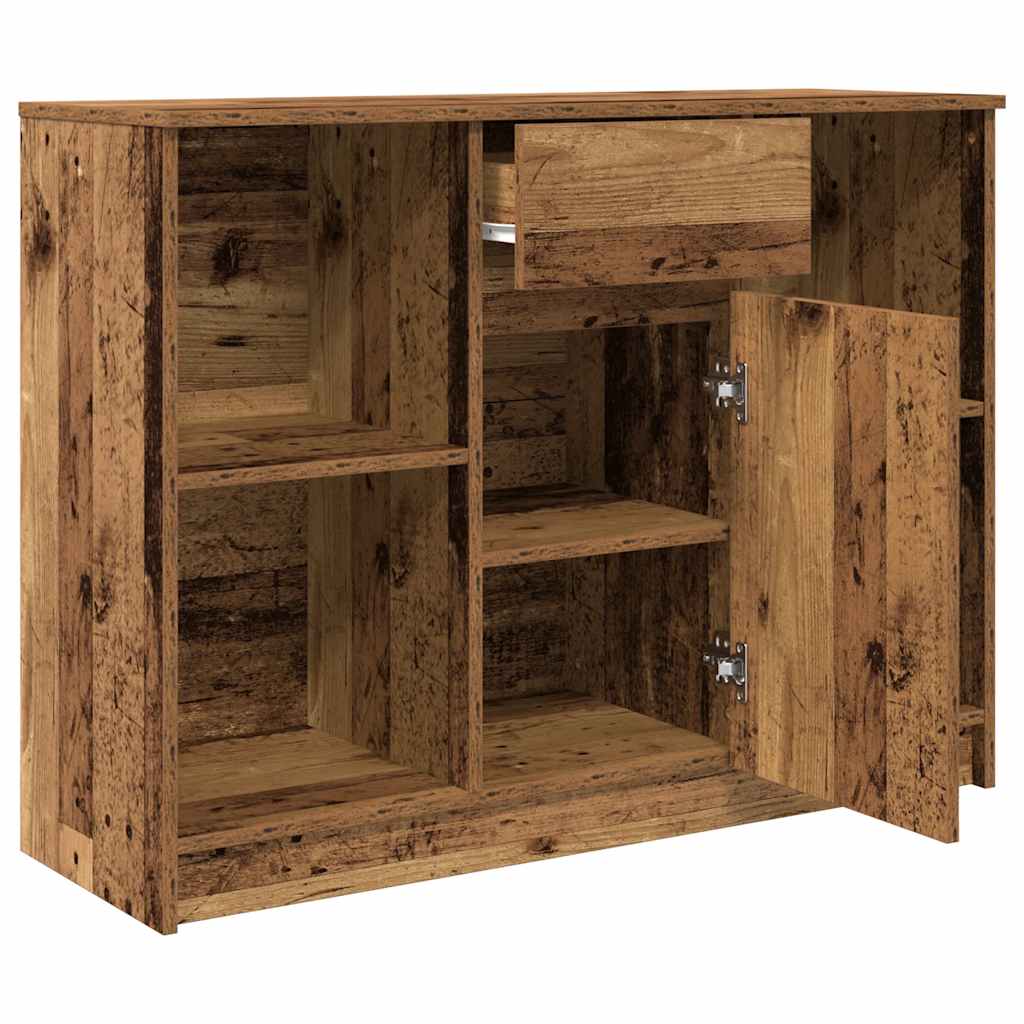 Skjenk med 6 skuffer gammelt tre 101x35x76 cm konstruert tre