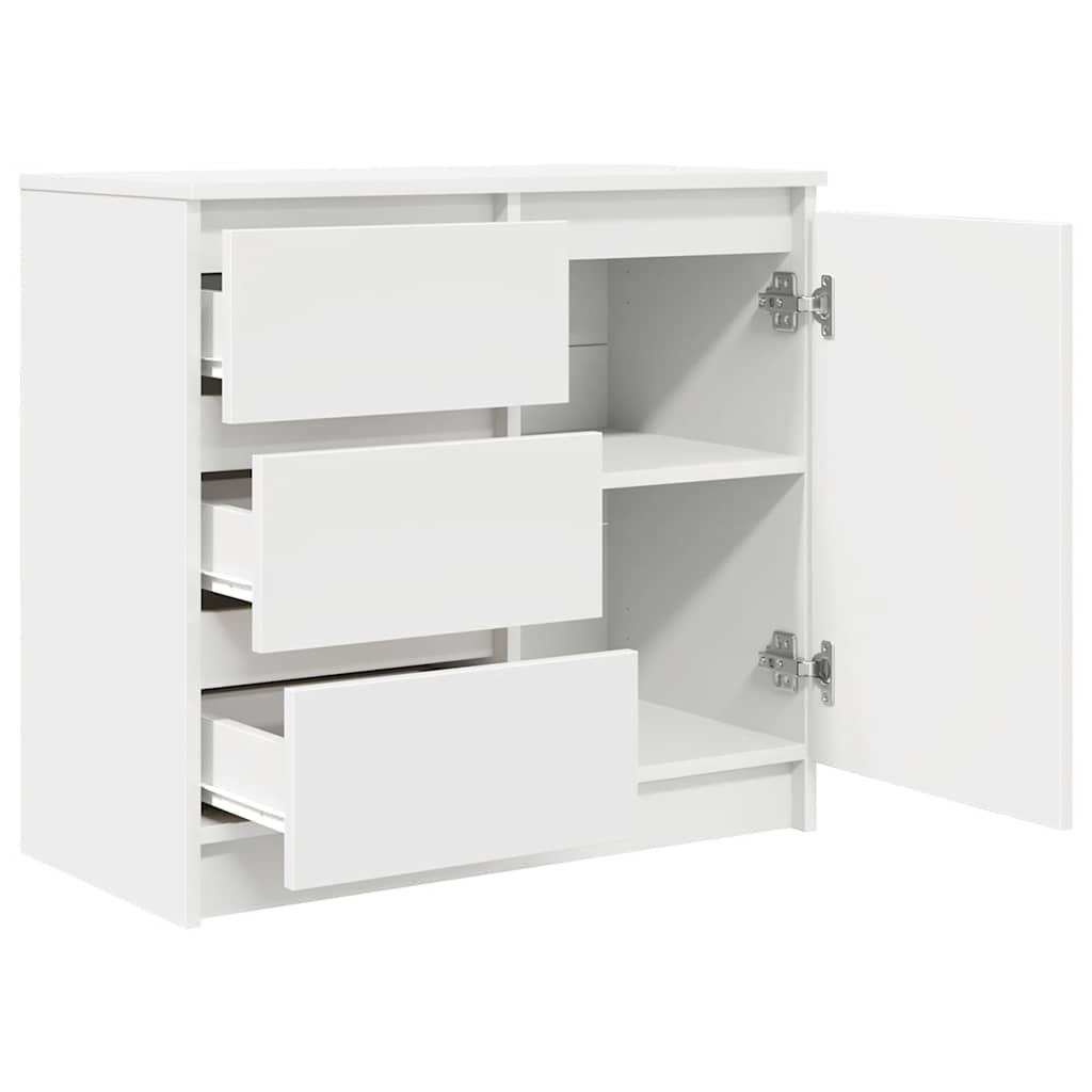 Skjenk med skuff hvit 71x35x65 cm konstruert tre