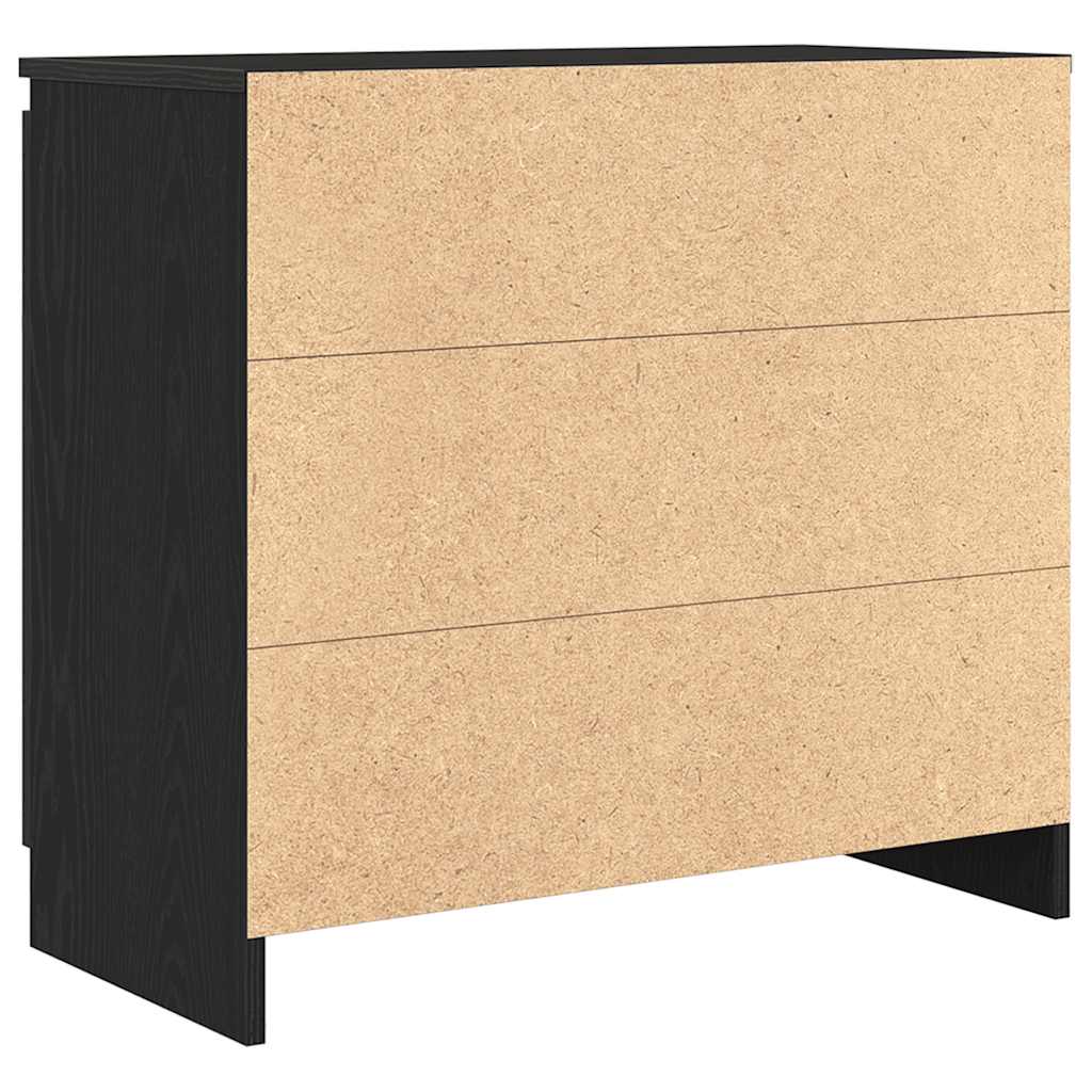 Skjenk med skuff svart eik 71x35x65 cm konstruert tre