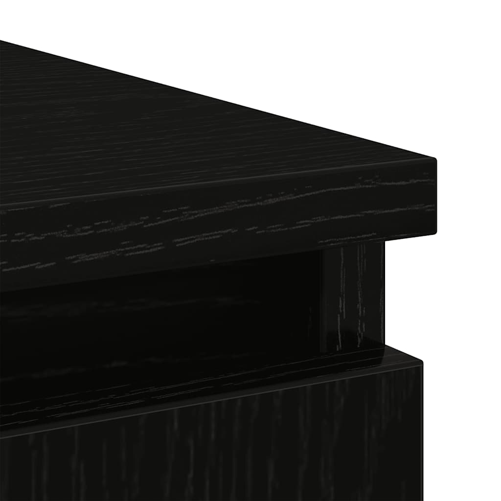 Skjenk med skuff svart eik 71x35x65 cm konstruert tre
