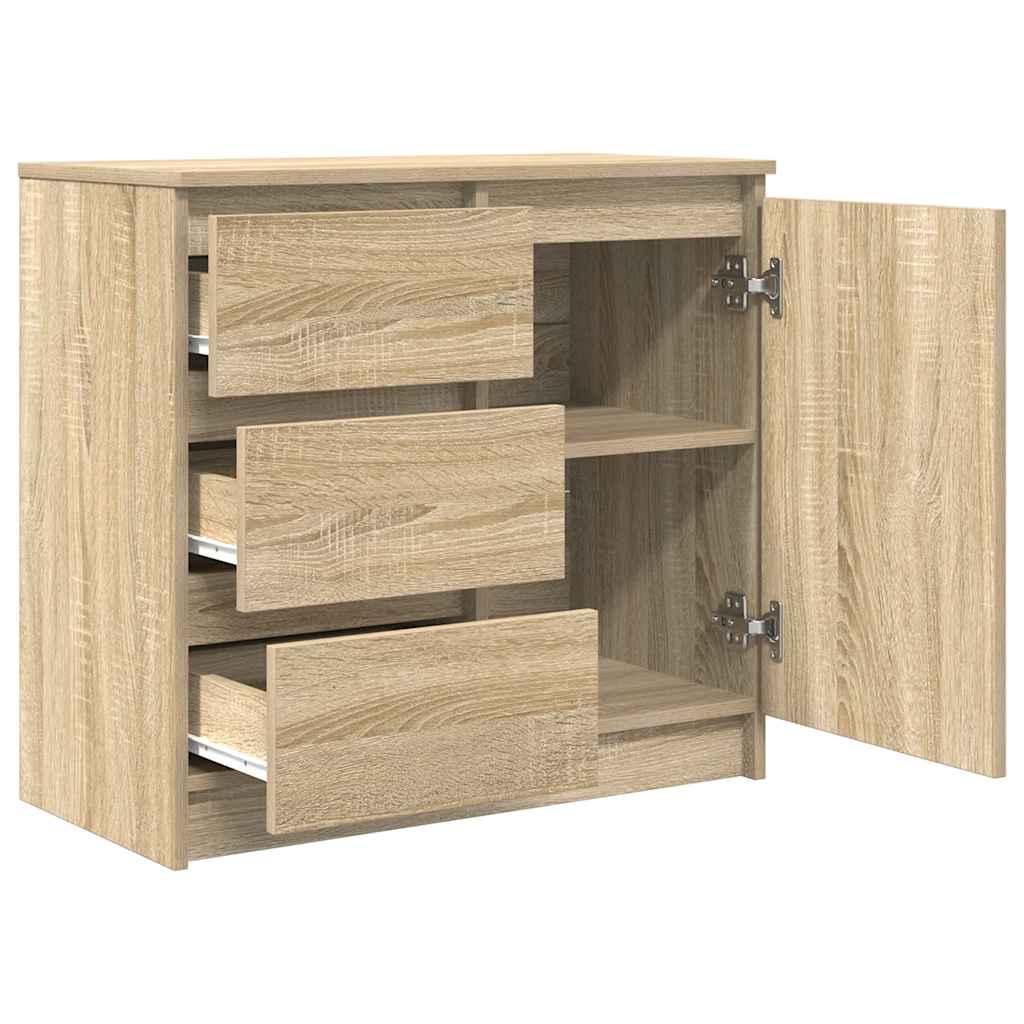 Skjenk med skuff sonoma eik 71x35x65 cm konstruert tre