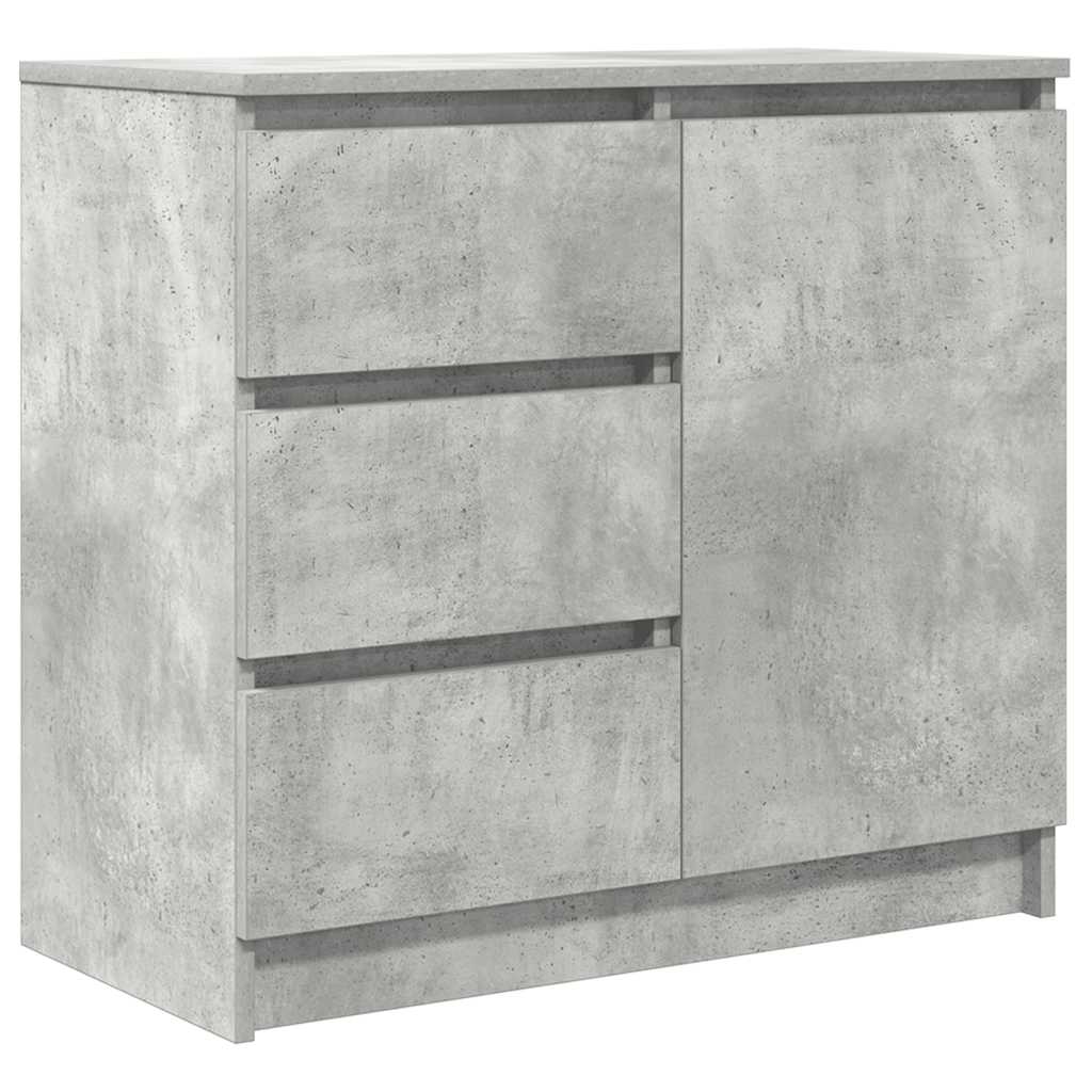 Skjenk med skuff betonggrå 71x35x65 cm konstruert tre
