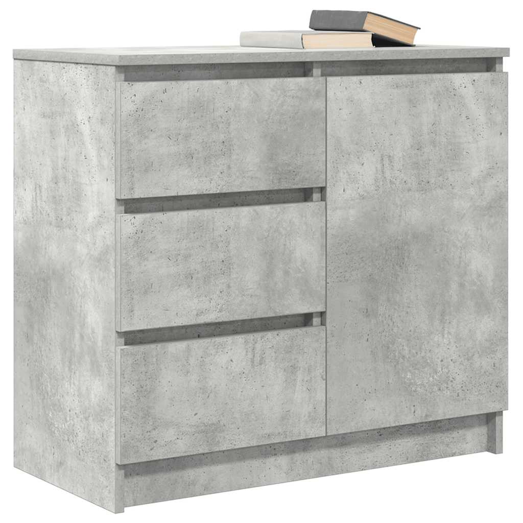 Skjenk med skuff betonggrå 71x35x65 cm konstruert tre