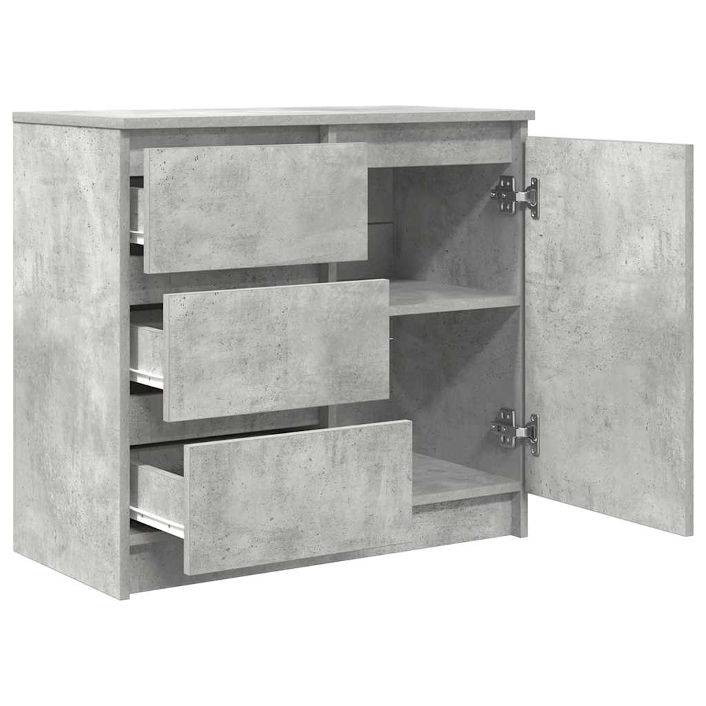 Skjenk med skuff betonggrå 71x35x65 cm konstruert tre