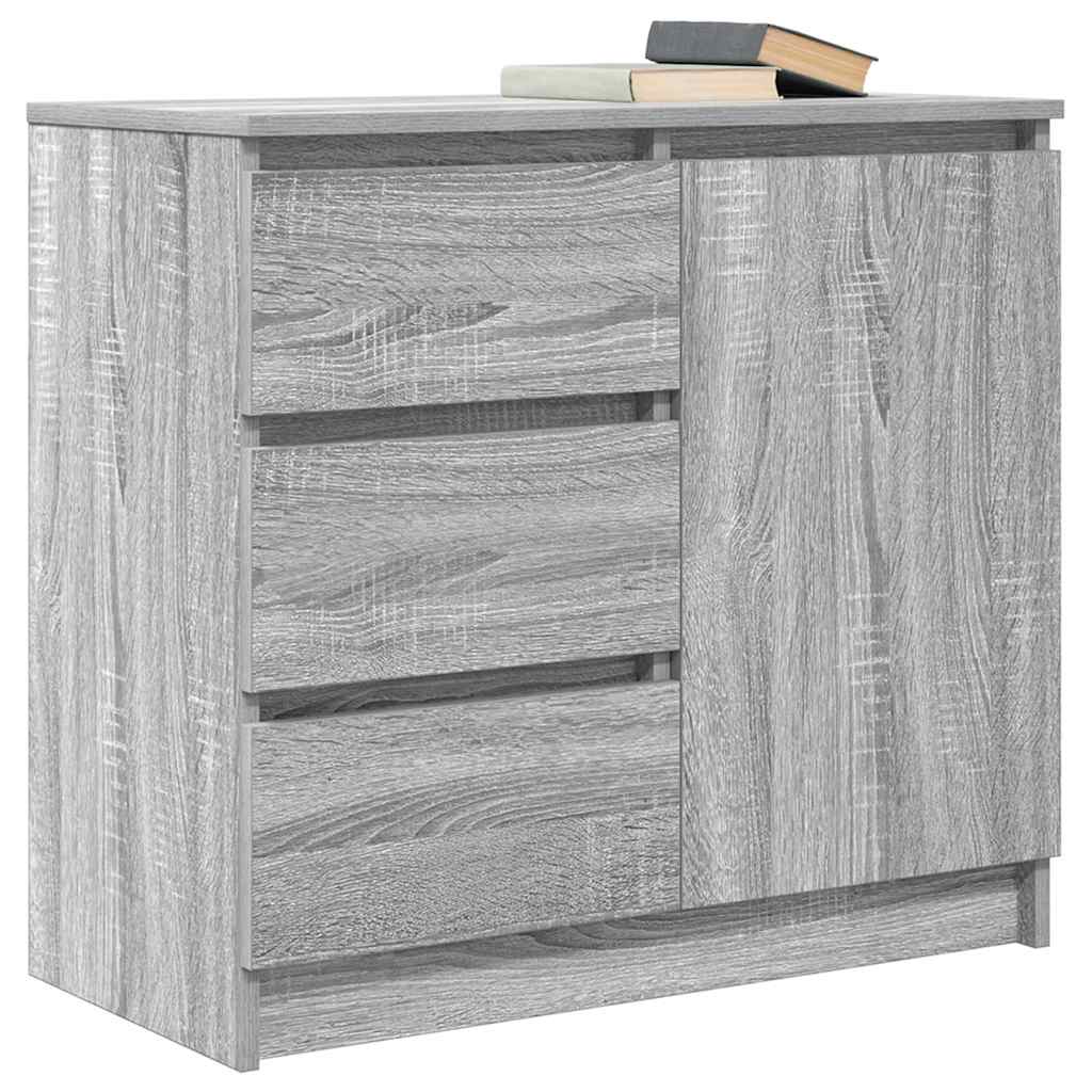 Skjenk med skuff grå sonoma 71x35x65 cm konstruert tre