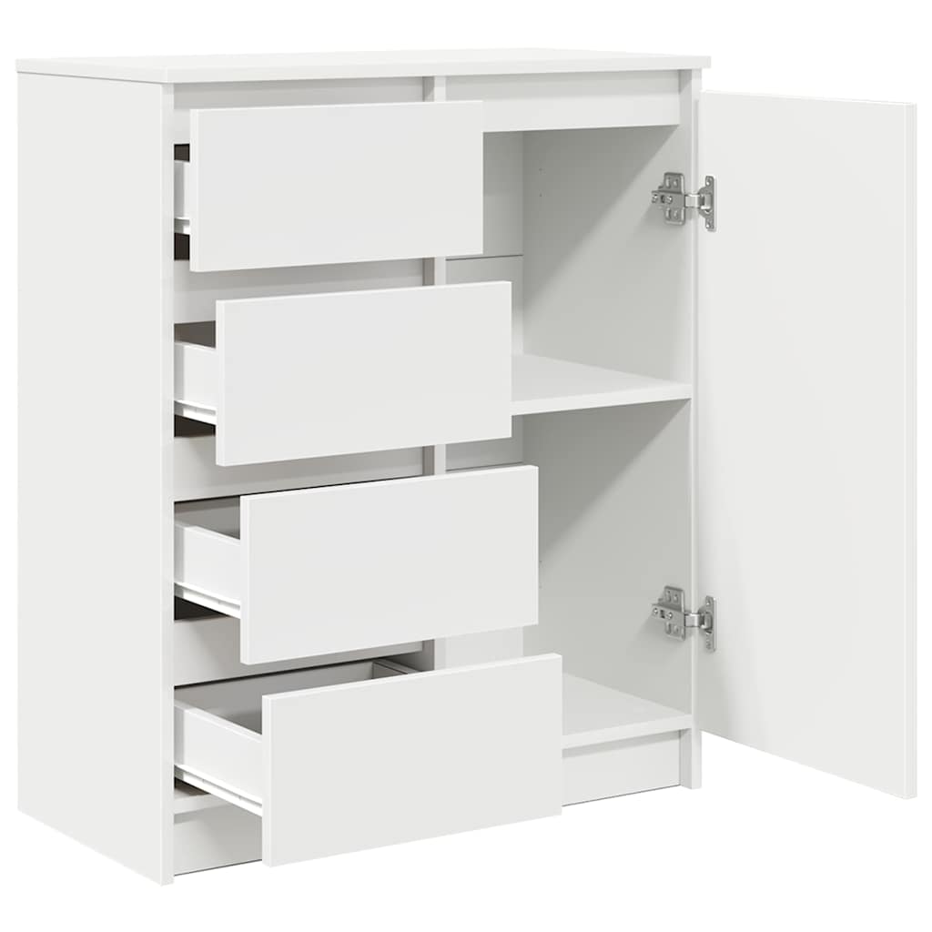 Skjenk med skuffer hvit 71x35x84 cm konstruert tre