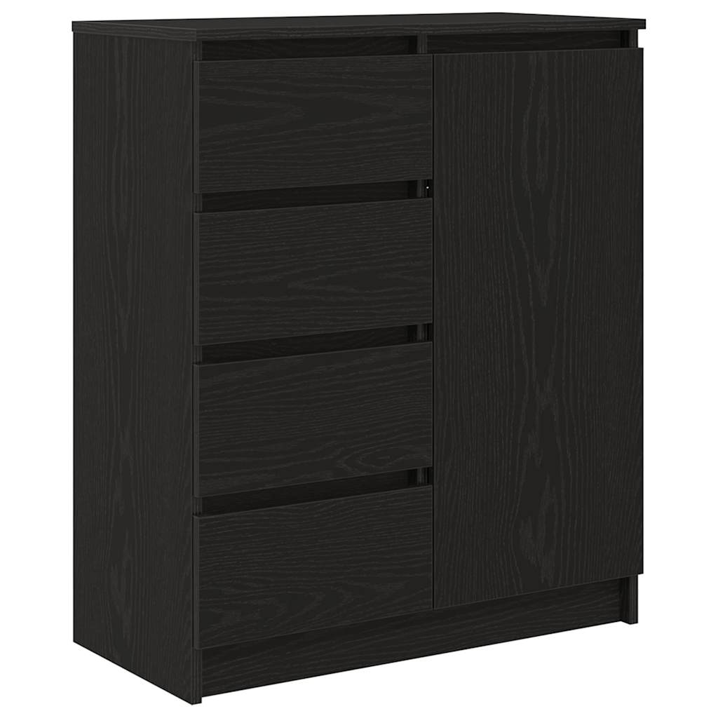 Skjenk med skuffer svart eik 71x35x84 cm konstruert tre