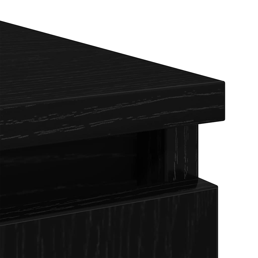 Skjenk med skuffer svart eik 71x35x84 cm konstruert tre