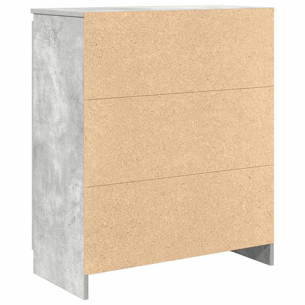 Skjenk med skuffer betonggrå 71x35x84 cm konstruert tre