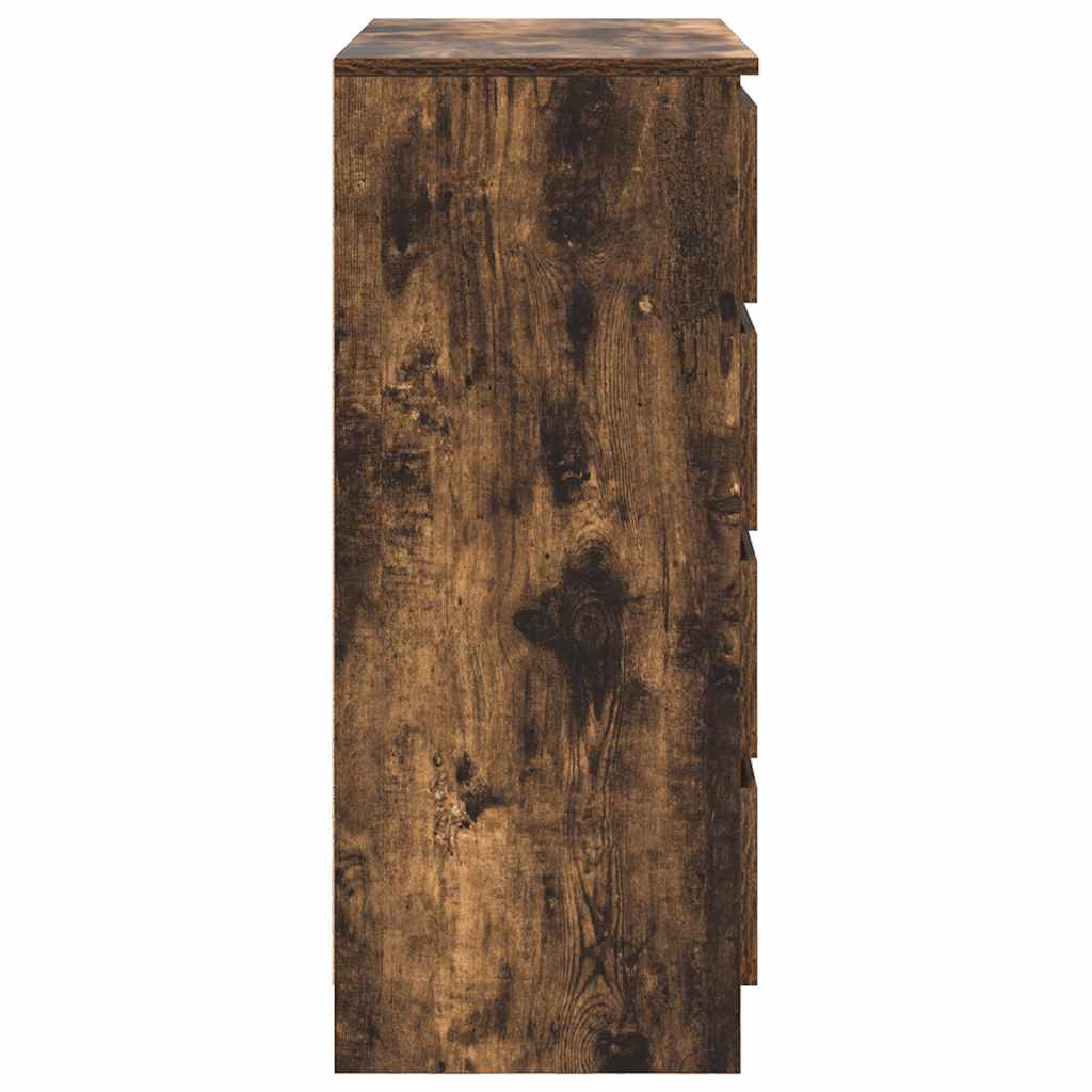 Skjenk med skuffer røkt eik 71x35x84 cm konstruert tre