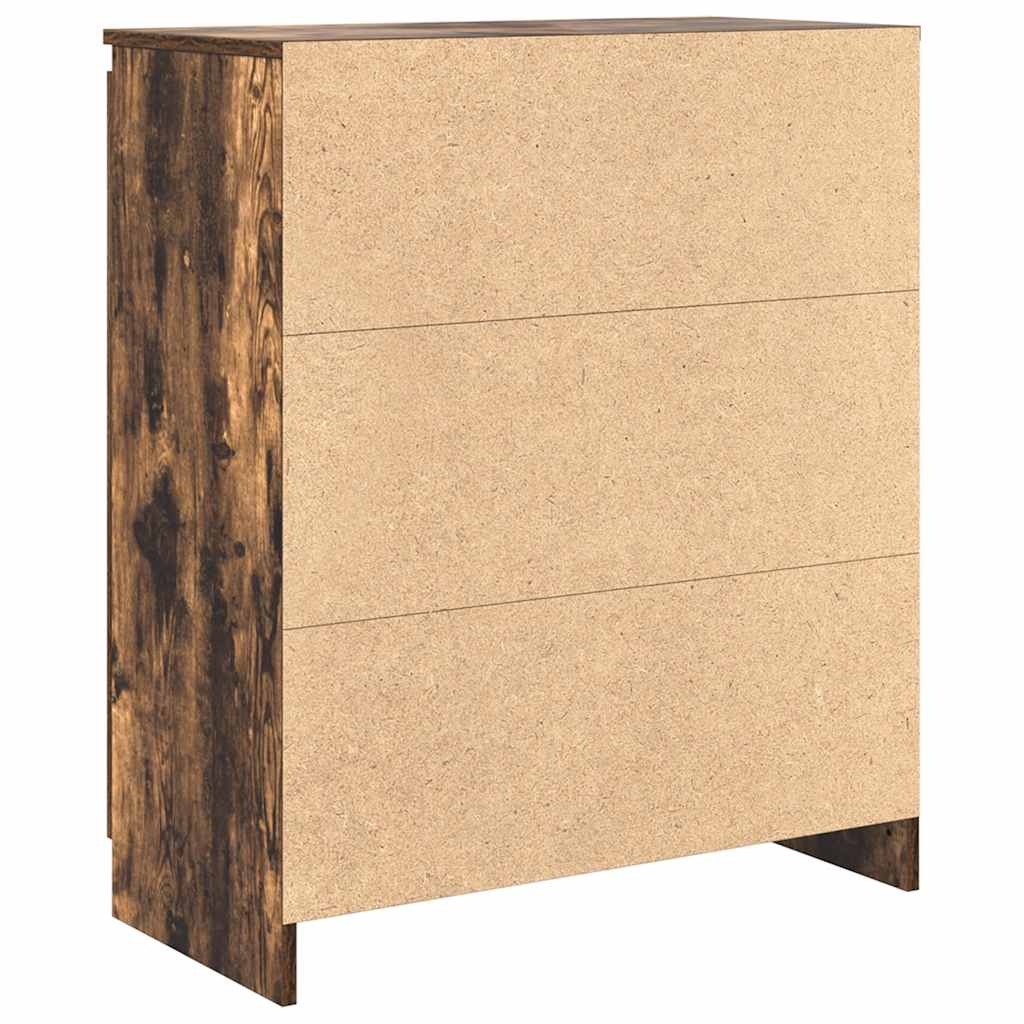 Skjenk med skuffer røkt eik 71x35x84 cm konstruert tre