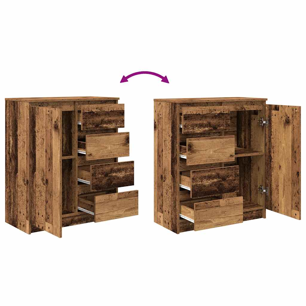 Skjenk med skuffer gammelt tre 71x35x84 cm konstruert tre