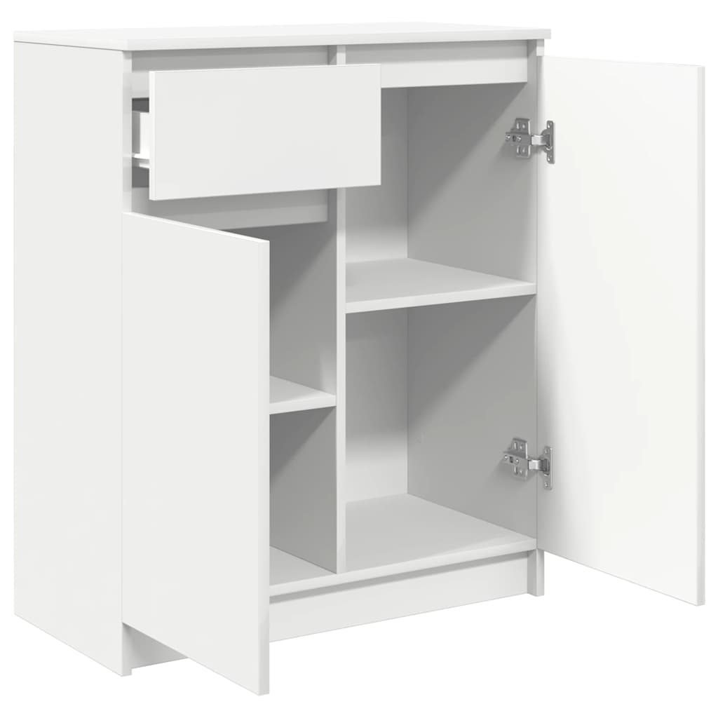 Skjenk med skuff hvit 71x35x84 cm konstruert tre