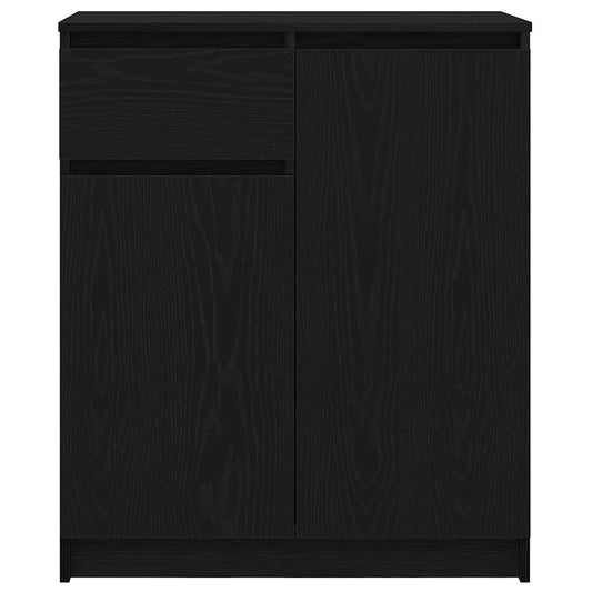 Skjenk med skuff svart eik 71x35x84 cm konstruert tre