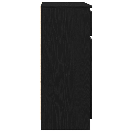 Skjenk med skuff svart eik 71x35x84 cm konstruert tre