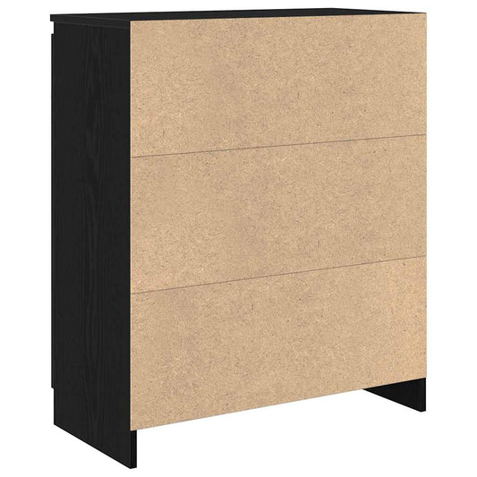 Skjenk med skuff svart eik 71x35x84 cm konstruert tre