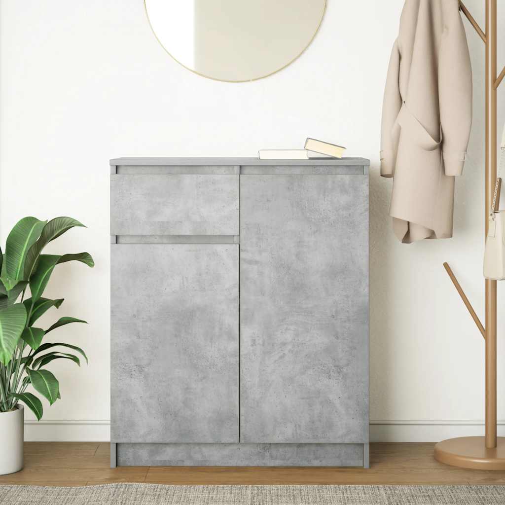 Skjenk med skuff betonggrå 71x35x84 cm konstruert tre