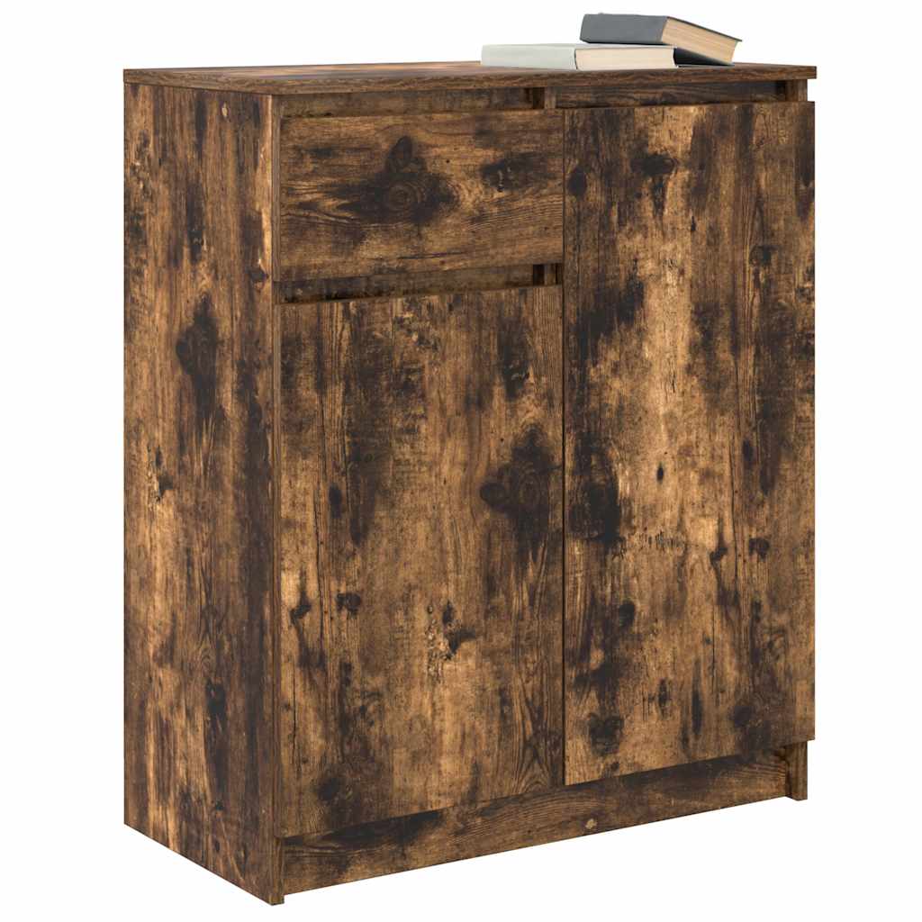 Skjenk med skuff røkt eik 71x35x84 cm konstruert tre
