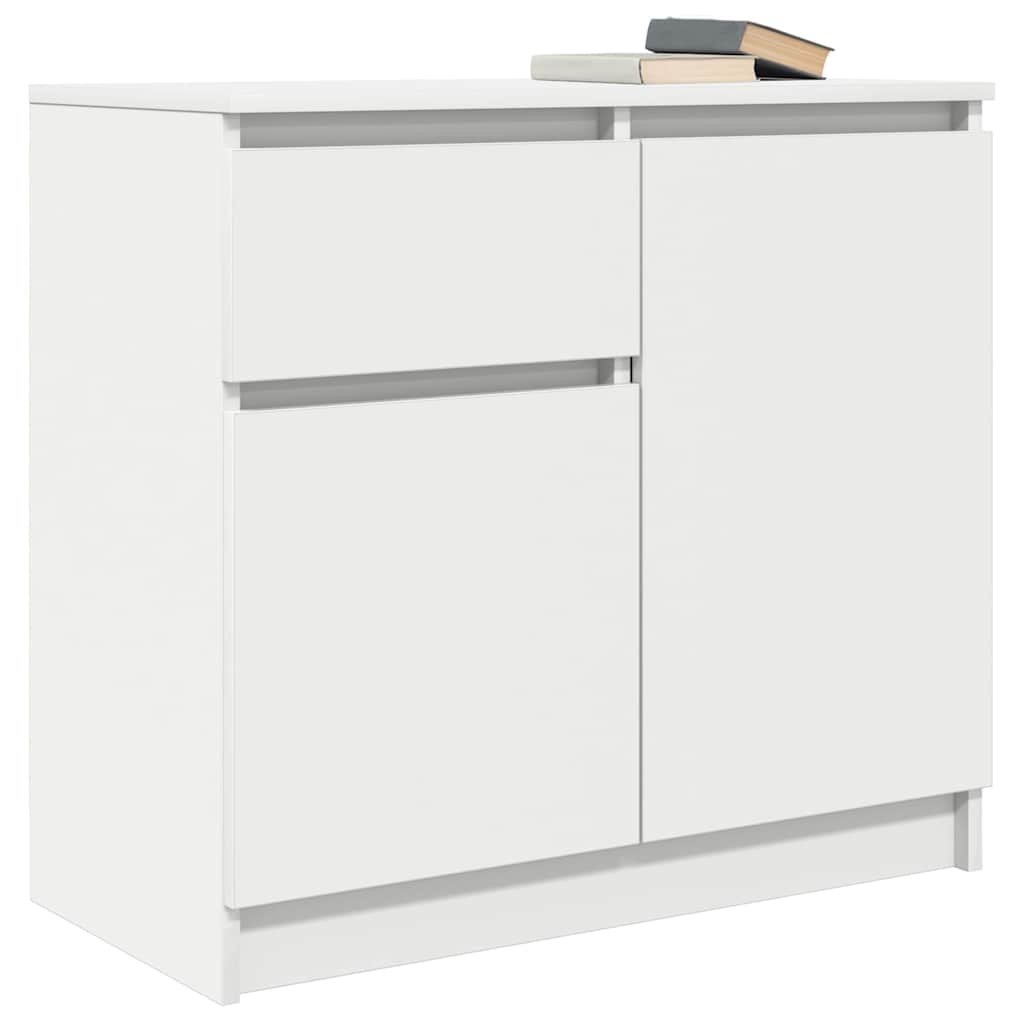 Skjenk med skuff hvit 71x35x65 cm konstruert tre