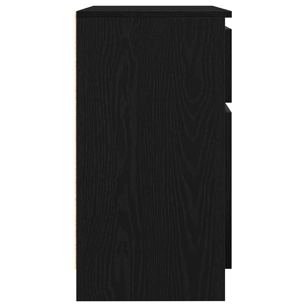 Skjenk med skuff svart eik 71x35x65 cm konstruert tre