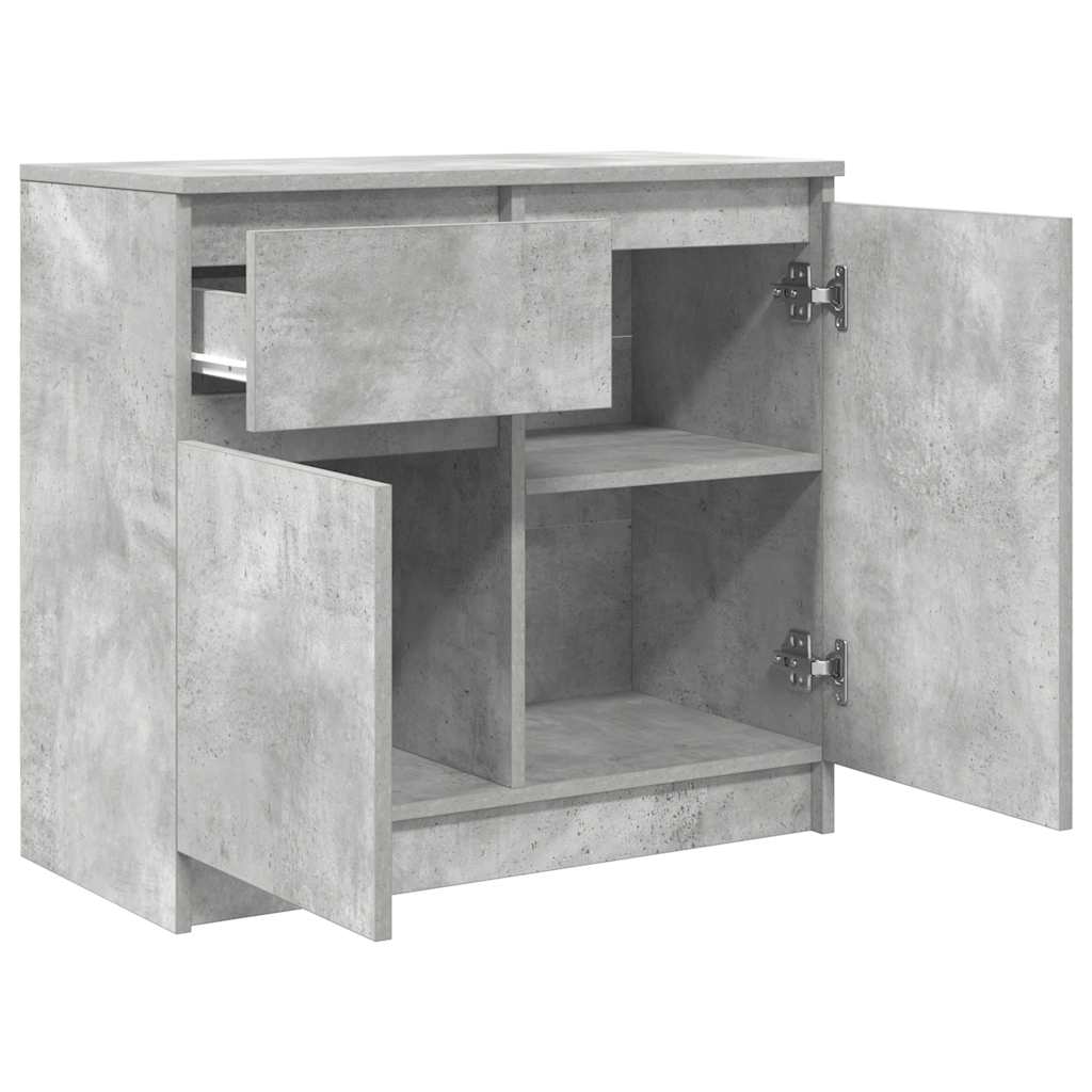 Skjenk med skuff betonggrå 71x35x65 cm konstruert tre