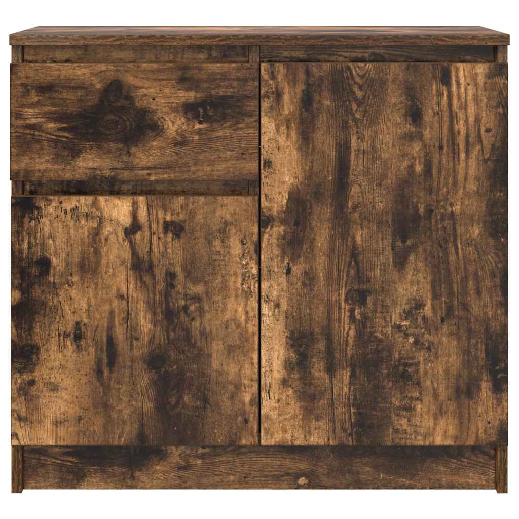 Skjenk med skuff røkt eik 71x35x65 cm konstruert tre