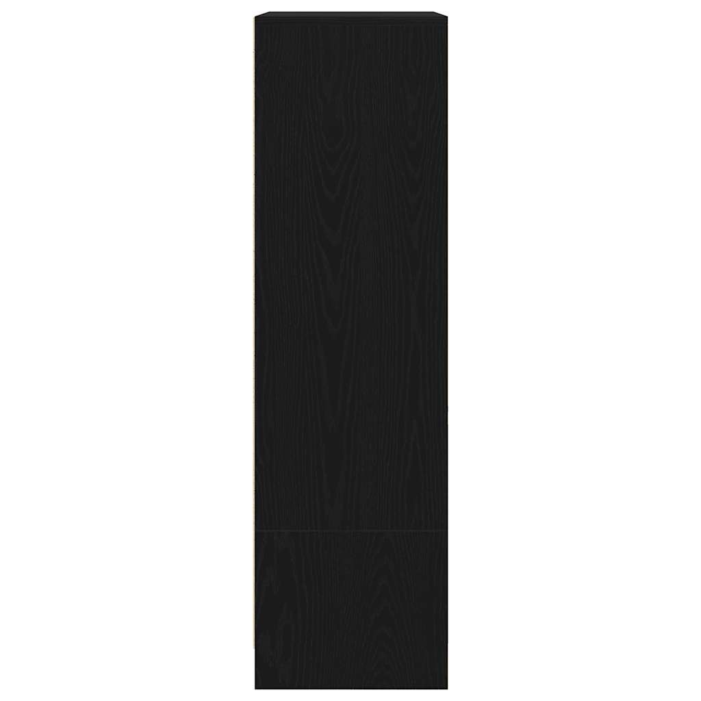 Skap med skuff sort eik 55,5x34x119,5 cm konstruert tre